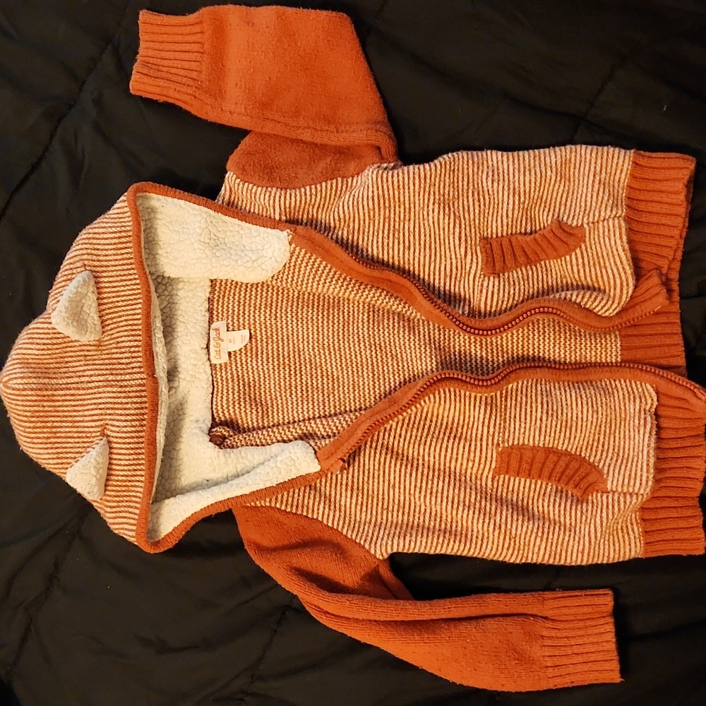 Hooded burnt orange cat& jack 5t zip up